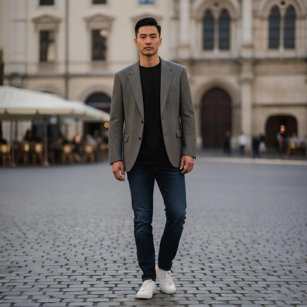 Haggar black herringbone
